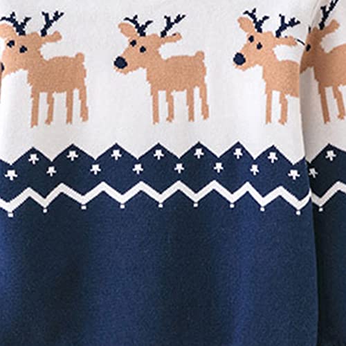 sfdgfhyf Toddler Boys Girls Christmas Cartoon Deer Winter Warm Knitted Sweater Long Sleeve Tops Girls Clothing (Blue, 4-5 Years)4