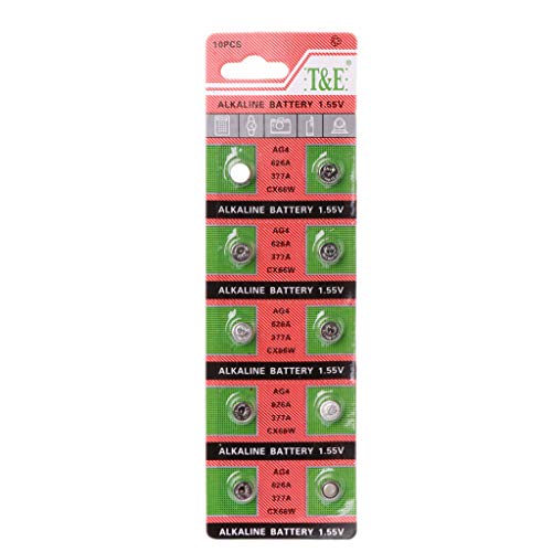 VAILANG 10PCS Batería de Reloj AG4 377A 377 LR626 SR626SW SR66 LR66 Baterías de celda de botón Juguetes Cámara remota