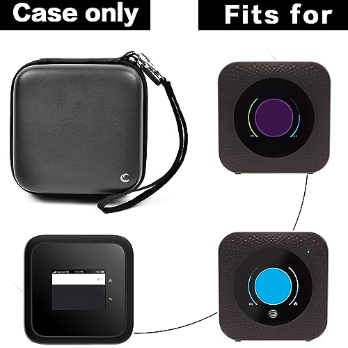 Image of Hard Case for NETGEAR Nighthawk M7 Pro, M6 Pro and M6 Mobile Hotspots-Black | Also Fits MR6500, M5, M1, MR1100 and MR5200; EVA Material, Elastic Strap and Mesh Pocket Secure Router Gear, Black, Case Only