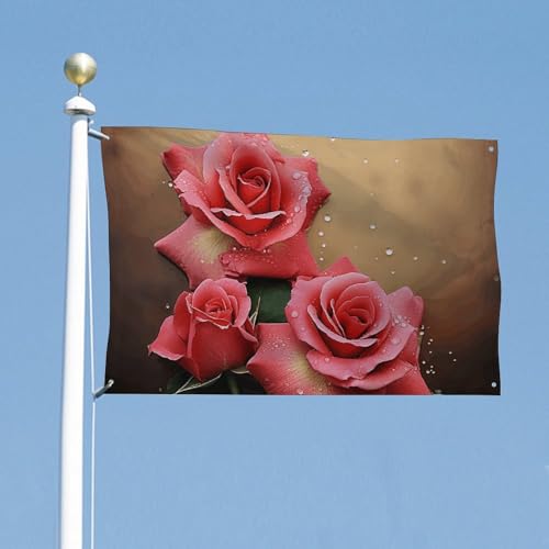 Drapeau roses durable en polyester de haute densité résistant au vent - 6