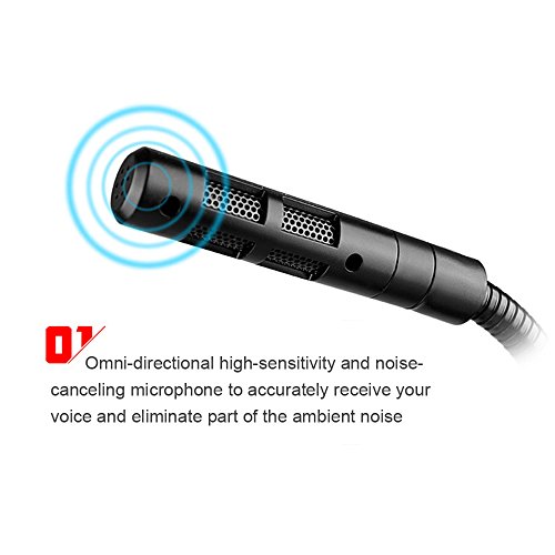 image for GranVela Gooseneck Stereo Microphone with Stand for PC,Laptop,iPad and