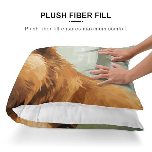 Housse de coussin long ours marron pour décorer le canapé - 4