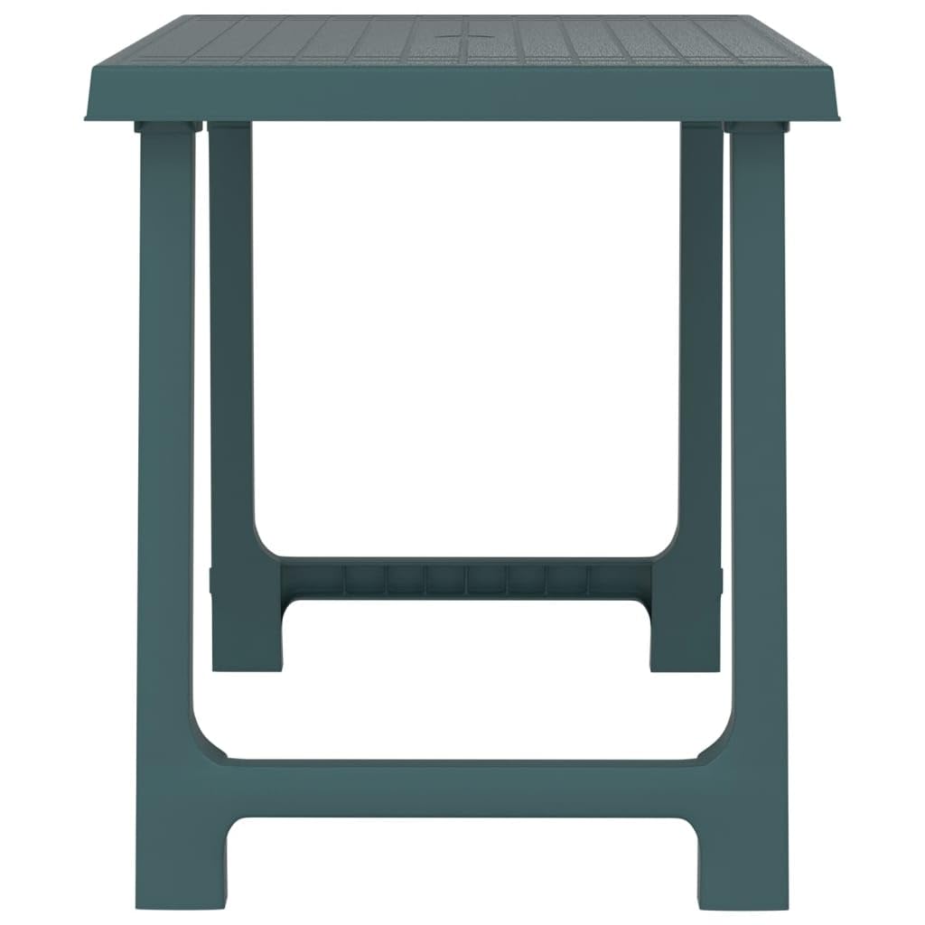 vidaXL Tavolo da Campeggio Verde 79x56x64cm in PP Aspetto in Legno
