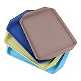 Doryh 4 Pack Rectangular Fast Food Serving Tray, Plastic Restaurant Serving Tray