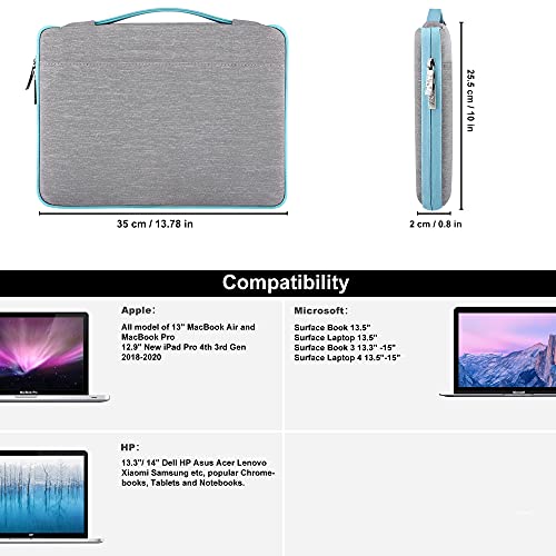 Image of Hseok Laptop Sleeve 13-14 Inch Case Briefcase Compatible with MacBook Neo Pro 14 M5 /M4 /M3 /M2 /M1, All Models 13.3 Mac Air /Pro, XPS 13 14, Most Popular 13 inch-14 inch Notebooks,L01G04