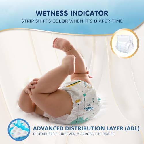 Image of Amazon Brand - Supples Super Comfort Baby Diaper Pants | Small (4-8 kg), 70 Count | Dermatologically tested, Ultra-Thin, Soft & Breathable | Wetness Indicator, Anti-Leak, All-Night Absorbency