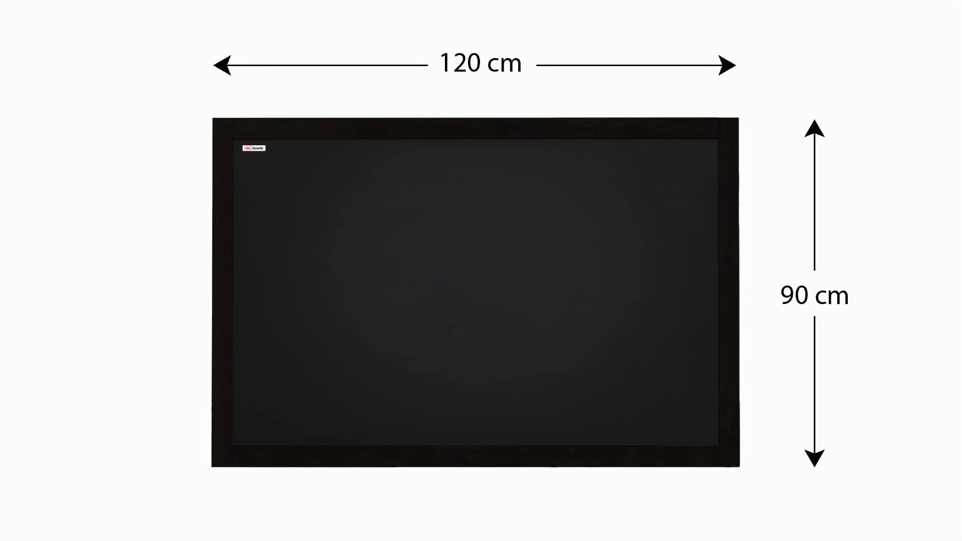 ALLboards - Cuadro de tiza negro con marco de madera negro, 120 x 90 cm, pizarra negra