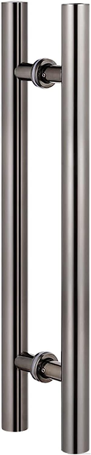 Bhgfyxbs Black Door Handle Interior Exterior Door Pull Push Handle, Stainless Steel Sliding Brushed Barn Door Handle, Contemporary Entry Door Handle For Front Door/Wooden Doors/Silver/1,-60Cm/23.6In