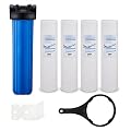 Geekpure Single Stage Whole House Water Filter System with 20-Inch Blue Housing-1"Port with 4 Pieces PP String Wound Filter