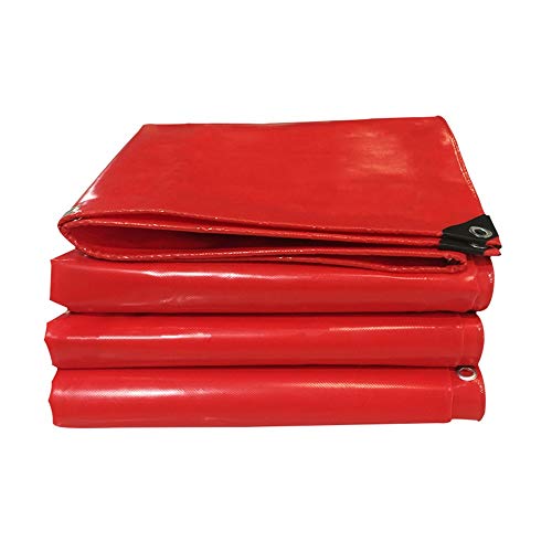 WANPB Red Double Tarpaulin, Sunscreen aand Tear Resistant Tarpaulin Camping Cover (Size : 8x12m)