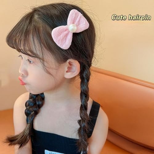 Image of SYGA 10-Piece Baby Hair Clip Set for Girls Adorable Bow and Flower Designs Hair Pin Soft, Lightweight, and Stylish - Light Pink