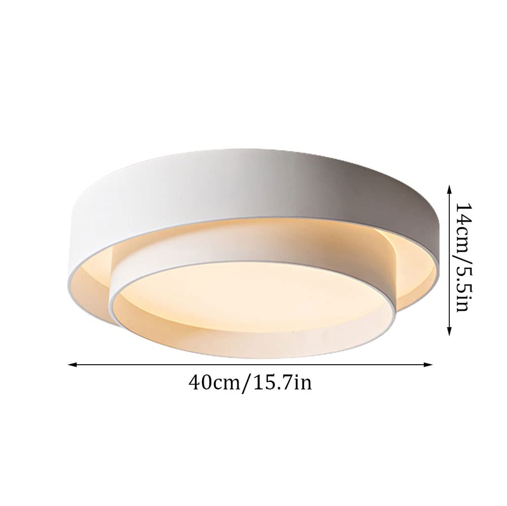 Lampada da soffitto dimmerabile 3000K-6000K, doppia plafoniera rotonda in ferro battuto, lampada da soffitto incorporata, lampada piatta con paralume in acrilico e Hungry Oh è la decorazione d