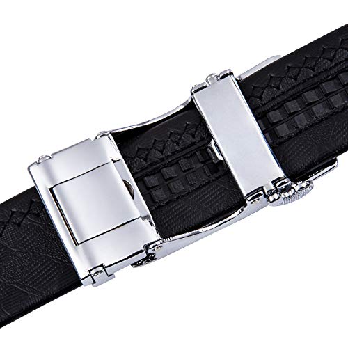 Barry.Wang Cintura a cricchetto da uomo, in vera