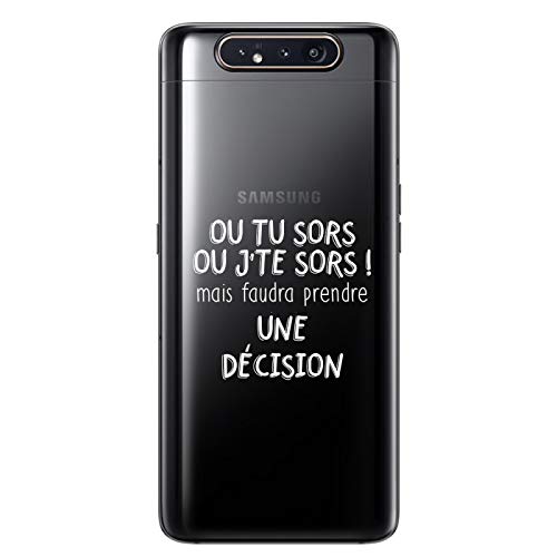 ZOKKO Soft Transparent Shell Case with White Ink for Samsung A80 ou tu sorts ou jte sorts [French Language]