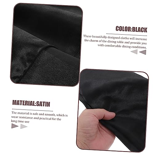 Servilletas de satén negras ovaladas Garneck 5 piezas miniatura 4