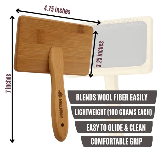 Image of Woolbuddy Large Wool Carder Brush for Felting & Pets, 2PCS 4.75 x 3.25 Inch