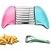xnyker 2 cuchillas onduladas para patatas fritas con pelador, cortador ondulado, cortador de verduras, cortador de verduras, cortador de verduras, frutas ensaladas, cortador de patatas (azul y rosa)