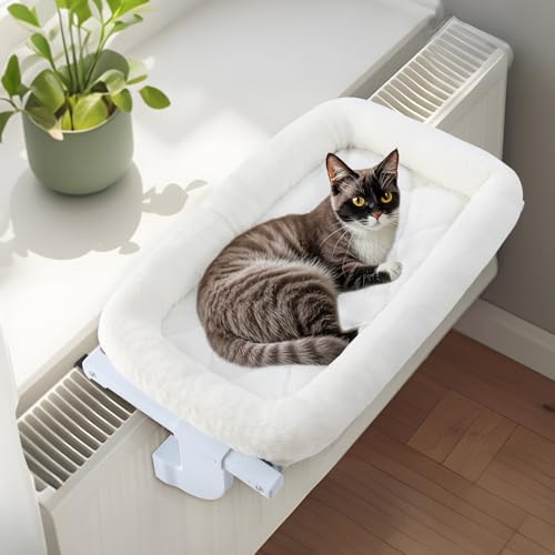 GUUSII HOME Katzen Heizungsliege Katzenliege Balkon Katzenbett für Katze Bettkante Heizung Kätzchen Hängen Liegeplatz Einhängen Heizungsbett...