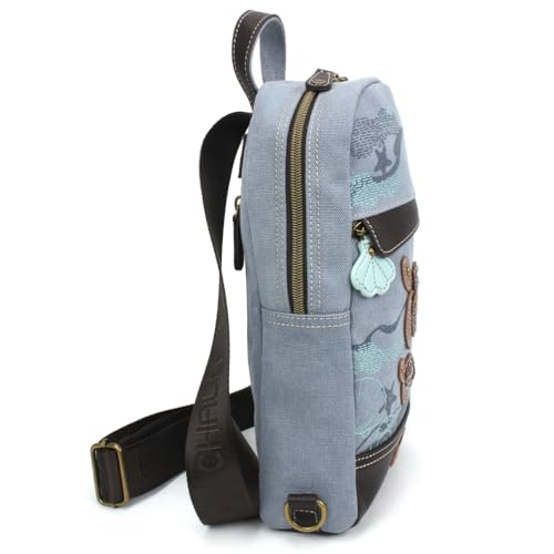 Image of CHALA Canvas Sling Bag Women RFID Protected Canvas Crossbody Backpack with Adjustable Strap