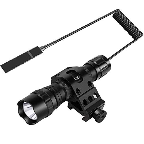 NULIPAM LED Tactical Flashlight with Rail Mount 1200 Lumens Zoomable USB Rechargeable Light,Battery, Pressure Switch Included
