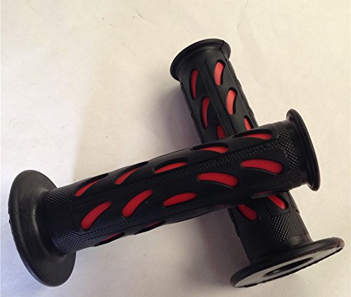 XKMT-Bean Style Engraved Gel Grips RED ATV QUAD Compatible With KAWASAKI POLARIS SEADOO BOMBARDIER JET SKI ATV FOREMAN RECON RINCON Brute Force Prairie GRIZZLY KODIAK [B017QVAK4G]