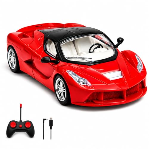 Image of Remote Control Car, Red and Black, Sports Supercar RC Toy with Wireless Controller, for Kids (Light Red)