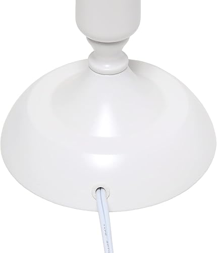 Miniatura 7 de Simple Designs LT2075-WHT - Lámpara de mesa tradicional de metal y hierro con pantalla de tambor, color blanco