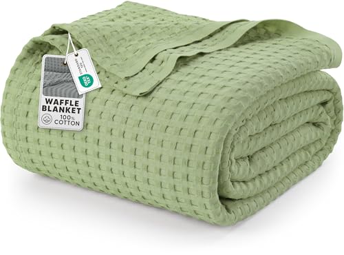 Utopia Bedding 100% Cotton Waffle Weave Blanket King Size for Bed - Lightweight, Breathable Summer...