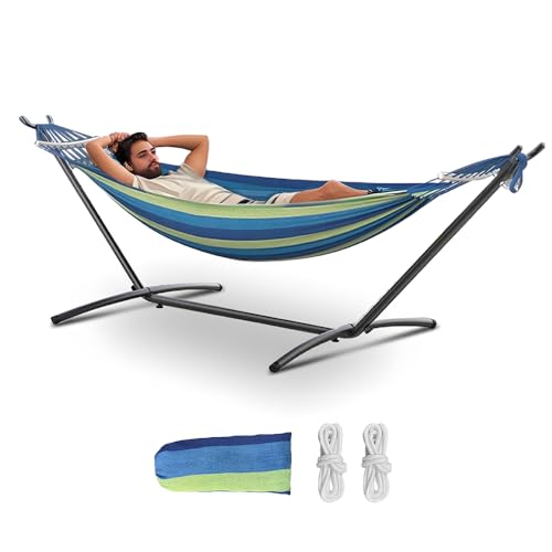 Double Hammock with Stand, 2 Person Hammock with Carrying Bag,Hea...