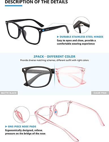 Image of CREEK Blue Light Blocking Glasses Gaming Filter Square Eyeglasses for Eye Protection Men Women, Computer /Tablet /Laptop /Mobile /TV, Anti-blue & Anti eyestrain with Testing Kit