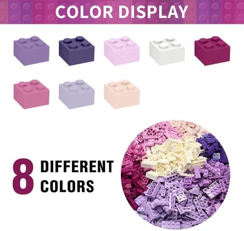 1500 Basic Building Blocks Box, Classic Base Stones Refill Packs Compatible with All Other Manufacturers - Gifts for Boys and Girls from 4 5 6 Years (Girls Colour)