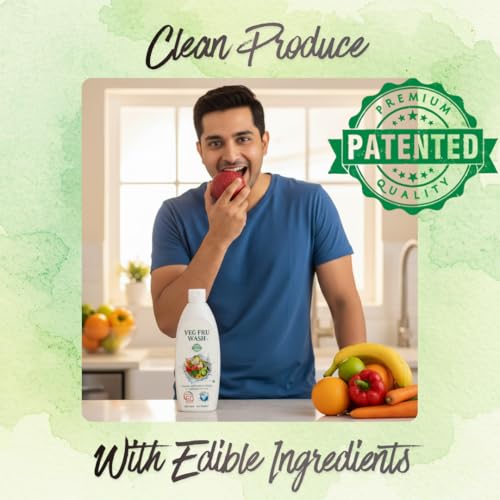 Image of Vegetable & Fruit Wash Liquid | Removes Pesticides, Bacteria & Dirt in 60 Seconds | Made with Edible Ingredients | Natural Produce Cleaner for Fruits, Salads & Vegetables | 400 ml