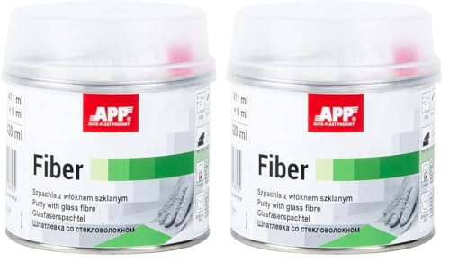 APP Fiber – Masilla de poliéster con fibra de vidrio | Masilla para carrocería de coche, ideal también para metal, hierro, plástico, aluminio, hormigón y madera | Verde | 420 ml (Paquete de 2)