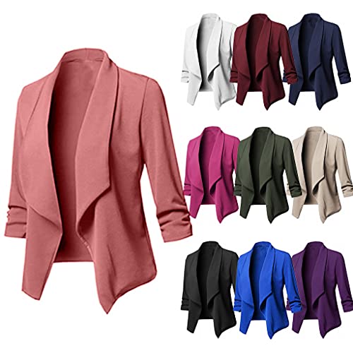 Blazer Jackets for Women Womens Jackets Lightweight Open Front Long Sleeve Casual Jacket Coat Velvet Blazers Blazer Dress Sexy Summer Jackets for Women Pink