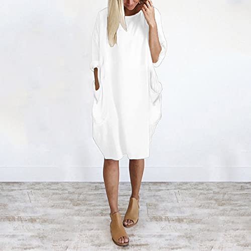 Robe fourreau midi en maille extensible à col rond et manches