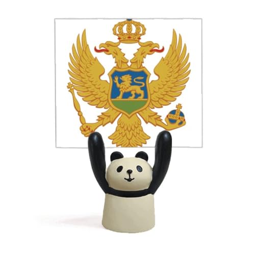 Porte-emblème national Monténégro : le cadeau panda cartoon parfait pour passionnés d'Europe