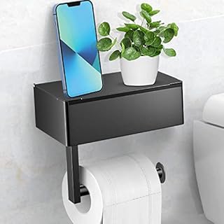 2 in 1 Toilet Paper Holder with Storage Flushable Wipes Dispenser Stainless Steel Two Installation Way Toilet Tissue Holder for Bathroom