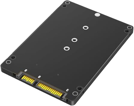 M.2 SSD to 2.5" SATA Enclosure, B & M Key SATA SSD Converter, 6Gbps, Black Plastic Case