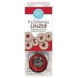 R&M International 1848 Christmas Linzer Cookie Cutters, Angel, Candy Cane, Bethlehem Star, Bell, Christmas Tree, Ornament, 6-Piece Set