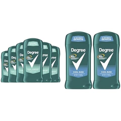 Degree Men Original Antiperspirant Deodorant Bundle, Pack of 6 Cool Comfort 2.7 oz, Pack of 2 Cool Rush 2.7 oz Cover