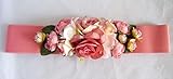 1 unidad Cinturón elástico para vestido fiesta rosa salmón con adorno de flores. ENVÍO GRATIS 72h