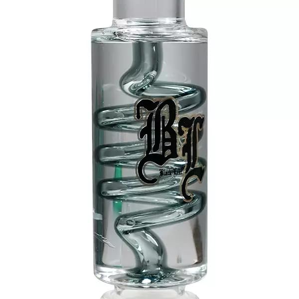Inline Slit Black Leaf - Bong gel enfriador con espiral | Pipa de agua para fumar (Grey)