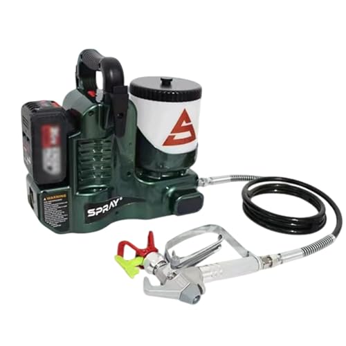 ShaiVrissian 500w Pulverizador De Pintura Airless Portátil,Máquina Inalámbrica,Presión Máx 15mpa,6 Velocidades,Boquilla Atomizadora,para Acabado Uniforme En Paredes Y Vallas Green