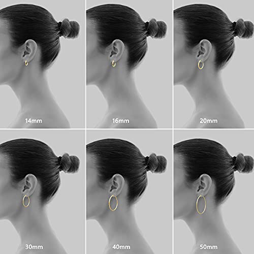 Gacimy Yellow Gold Hoop Earrings For Women, 30Mm Medium, 14K Gold Plated Hoops With 925 Sterling Silver Post thumb #6