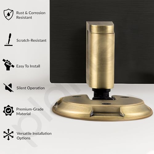 Image of Plantex Door Stopper for Home /Floor Mounted Door Holder /Door Stopper for Hotel /Office /Stops for Door - Pack of 1 (Brass Antique)