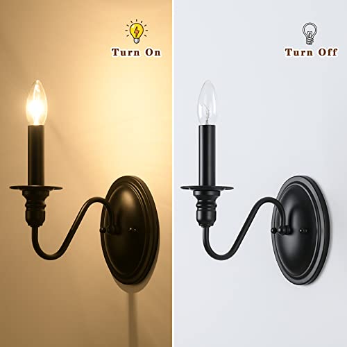 Jdfeifff Black Wall Sconces Set Of 2 thumb #7