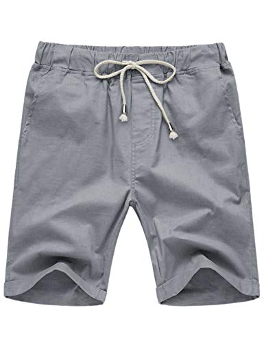 COOFANDY Men's Linen Casual Shorts Loose Beach Jogger Elastic Waist Shorts