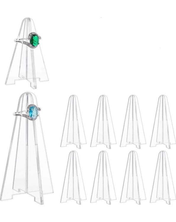 Image of Acrylic Ring Holder Clear Display Stands Jewelry Organizer Holder Wedding Ring Holder Ring Display Organizer for Ring Jewelry Display Christmas Birthday (Set of 10)
