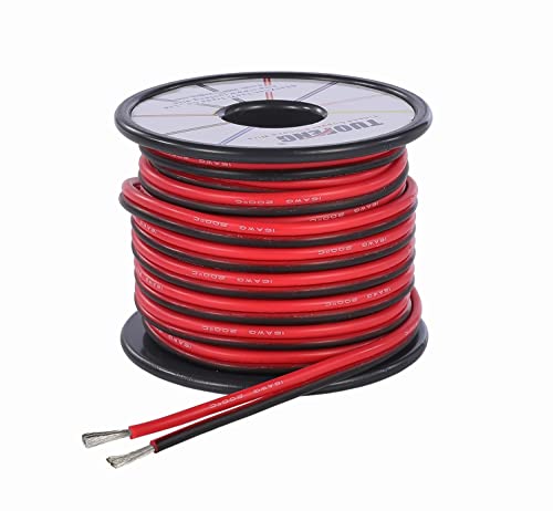 TUOFENG 16 AWG Silicone Insulated Electrical Wire 10 Meter 2 Conductor Parallel Wire - Flexible Silicone Wire of Stranded Tinned Copper Wire, Solder Through Quickly