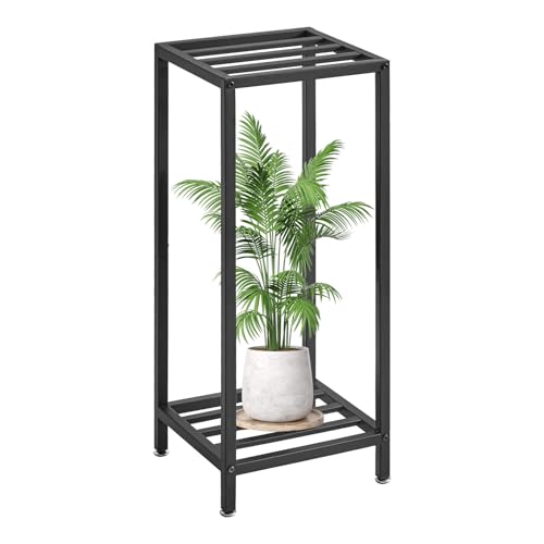 IBUYKE Support Plante Interieur à 2 Étages, 76cm de Haut Support à Plantes en Métal, Moderne Supports de Pots de Fleurs Pour Intérieur et Extérieur...
